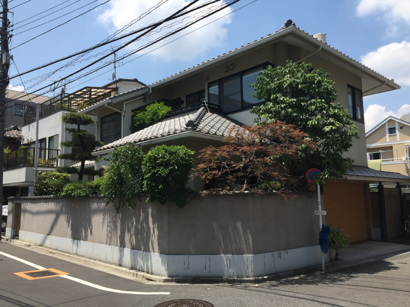 Traditional Japanese house with tiled roof