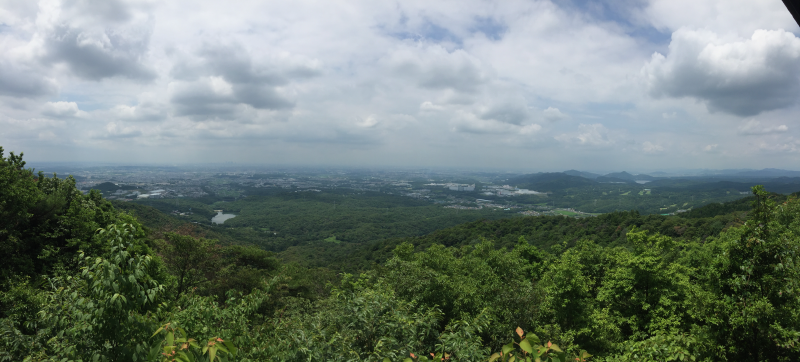 Wide panorama of valley and city