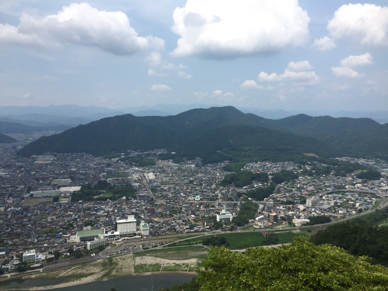 Gifu city and mountains from above