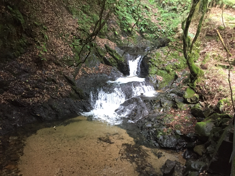 Multi-tier waterfall with pool