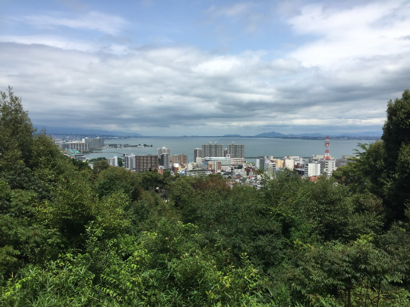 Otsu city waterfront with high-rise buildings and Lake Biwa